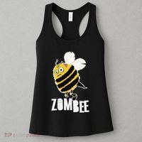 Funny Zombee Bee Zombie Halloween Bumblebee Brain Spooky Pun Women's Tank Top thumb 3