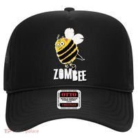 Funny Zombee Bee Zombie Halloween Bumblebee Brain Spooky Pun Hat thumb 0