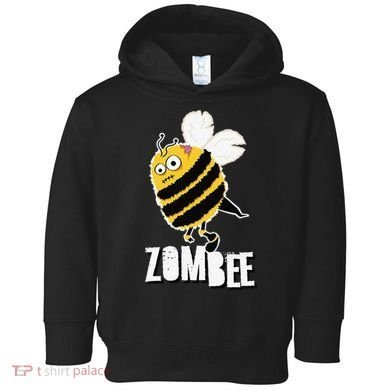 Funny Zombee Bee Zombie Halloween Bumblebee Brain Spooky Pun Toddler Hoodie
