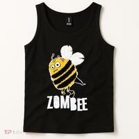 Funny Zombee Bee Zombie Halloween Bumblebee Brain Spooky Pun Tank Top thumb 2