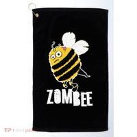 Funny Zombee Bee Zombie Halloween Bumblebee Brain Spooky Pun Golf Towel thumb 0