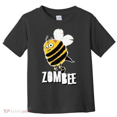 Funny Zombee Bee Zombie Halloween Bumblebee Brain Spooky Pun Toddler T-Shirt