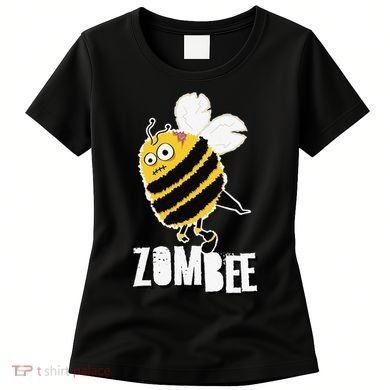 Funny Zombee Bee Zombie Halloween Bumblebee Brain Spooky Pun Women's T-Shirt