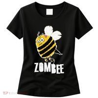 Funny Zombee Bee Zombie Halloween Bumblebee Brain Spooky Pun Women's T-Shirt thumb 0
