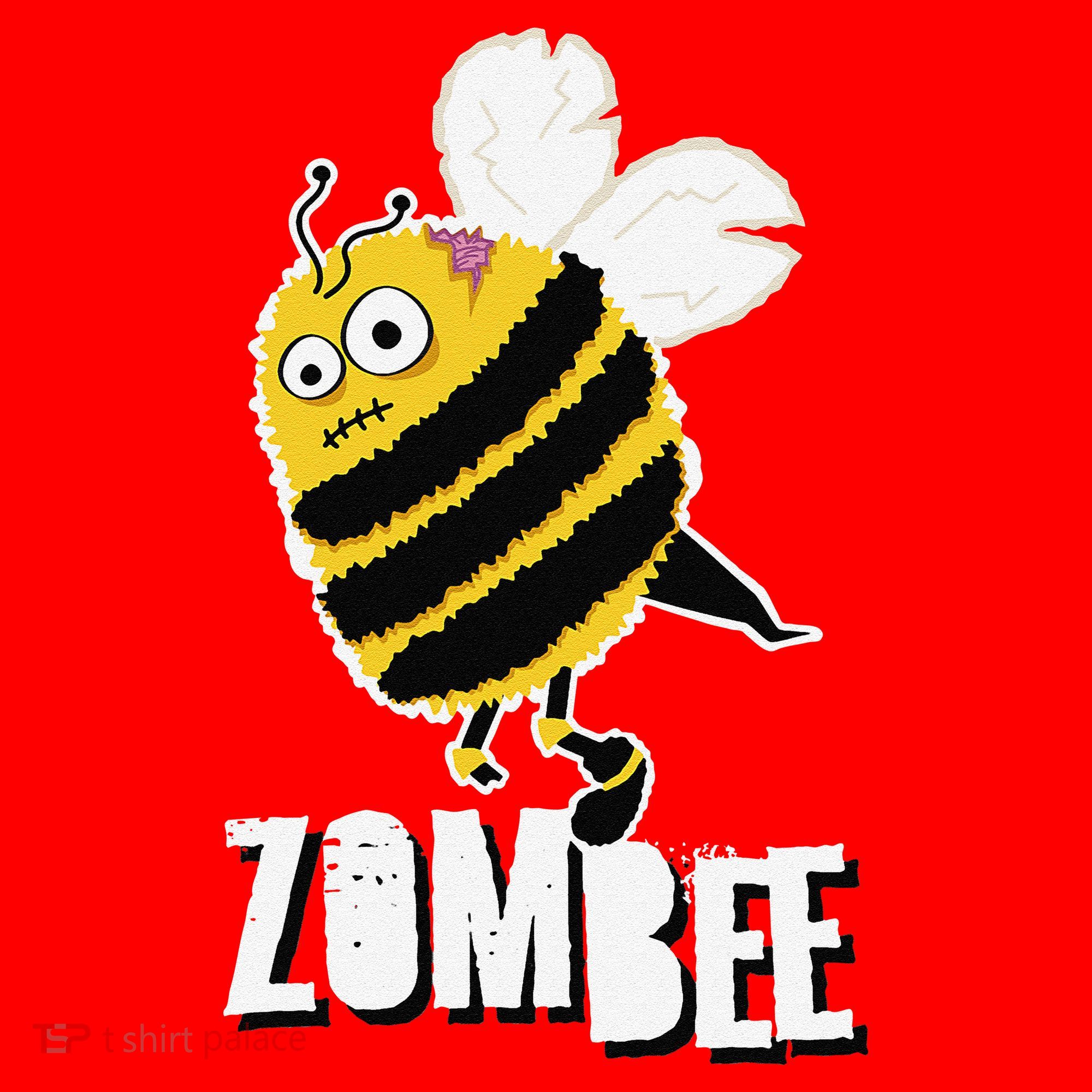 Funny Zombee Bee Zombie Halloween Bumblebee Brain Spooky Pun Santa Hat