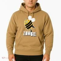 Funny Zombee Bee Zombie Halloween Bumblebee Brain Spooky Pun Hoodie thumb 2