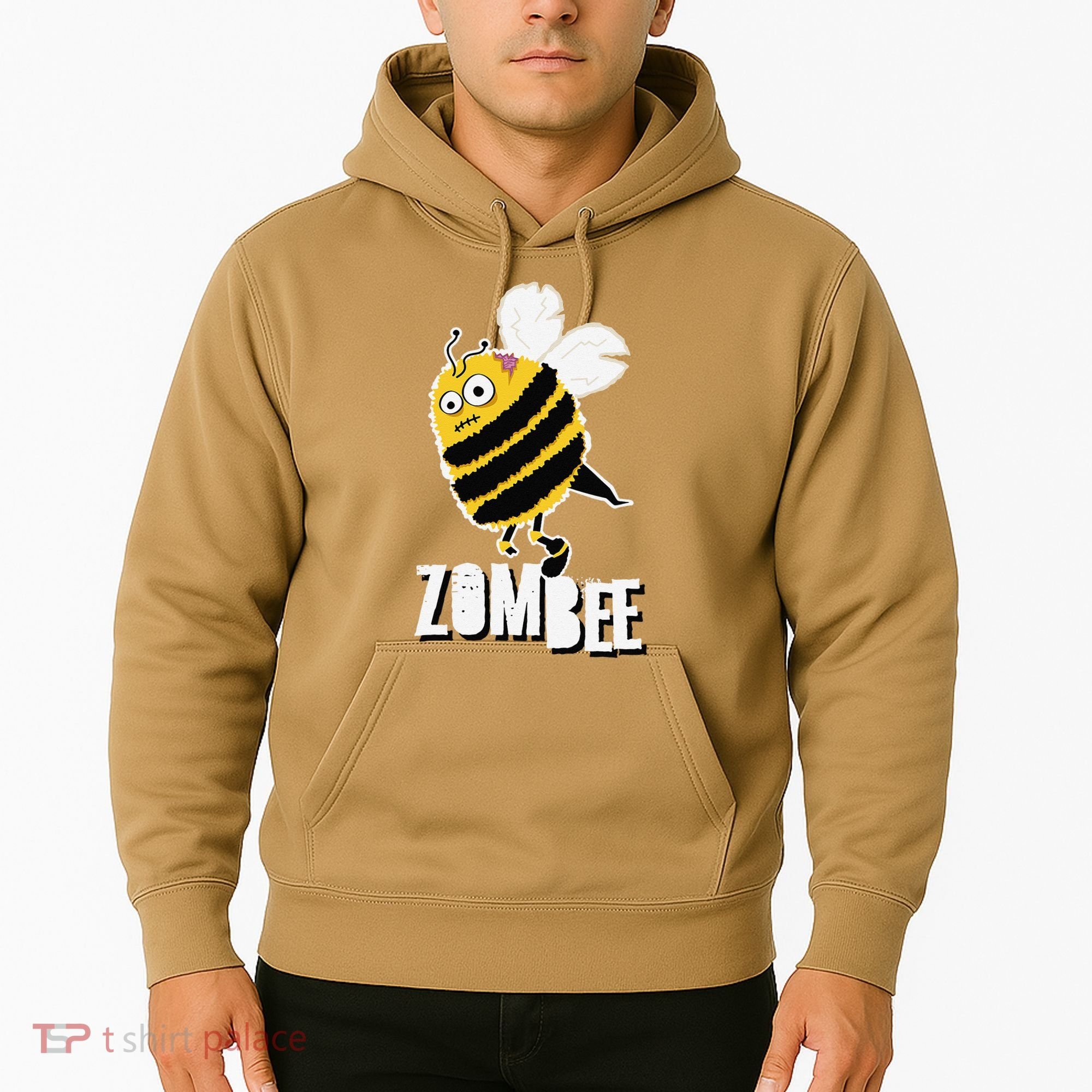 Funny Zombee Bee Zombie Halloween Bumblebee Brain Spooky Pun Hoodie