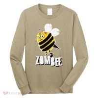 Funny Zombee Bee Zombie Halloween Bumblebee Brain Spooky Pun Long Sleeve Shirt thumb 0