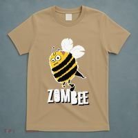 Funny Zombee Bee Zombie Halloween Bumblebee Brain Spooky Pun T-Shirt thumb 5