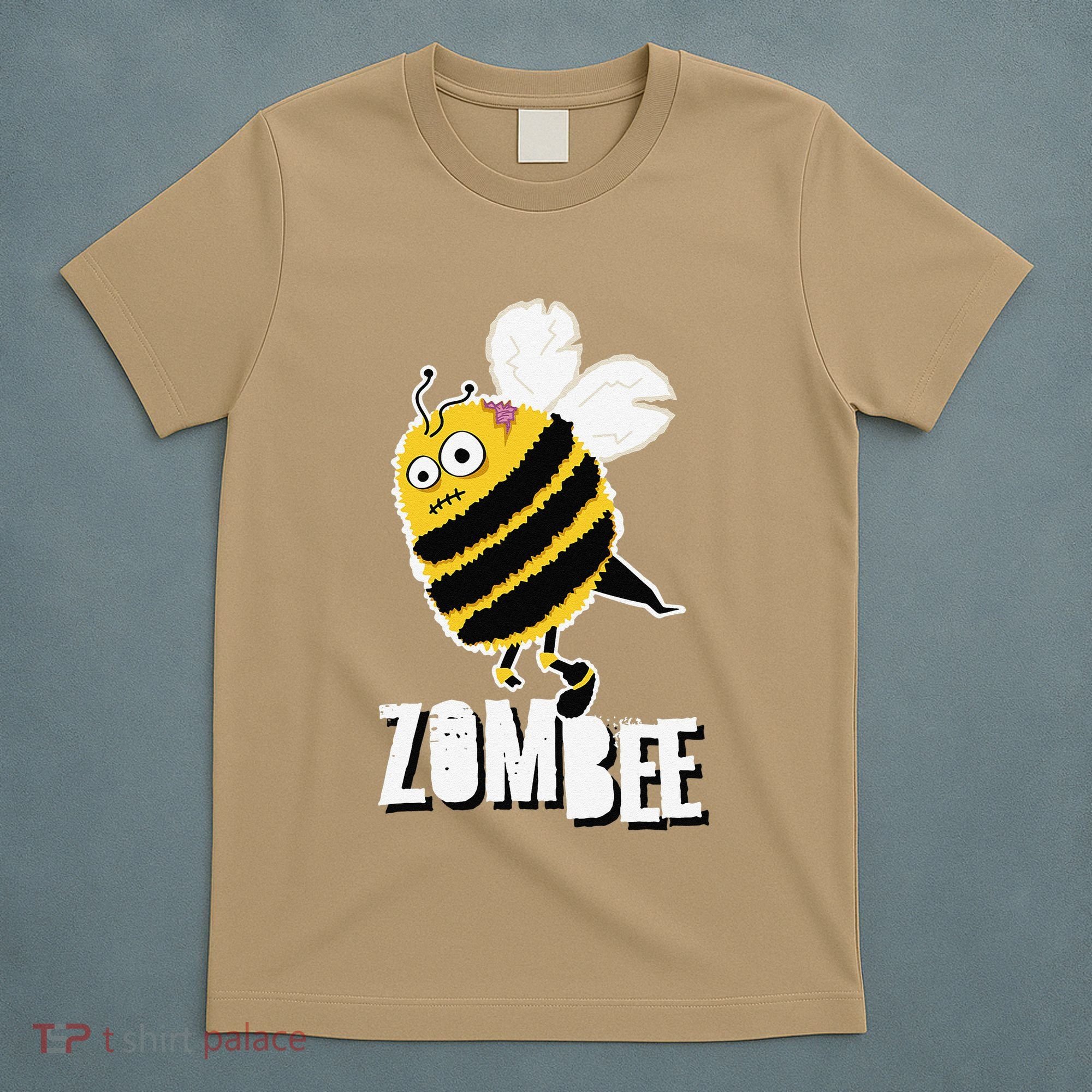 Funny Zombee Bee Zombie Halloween Bumblebee Brain Spooky Pun T-Shirt