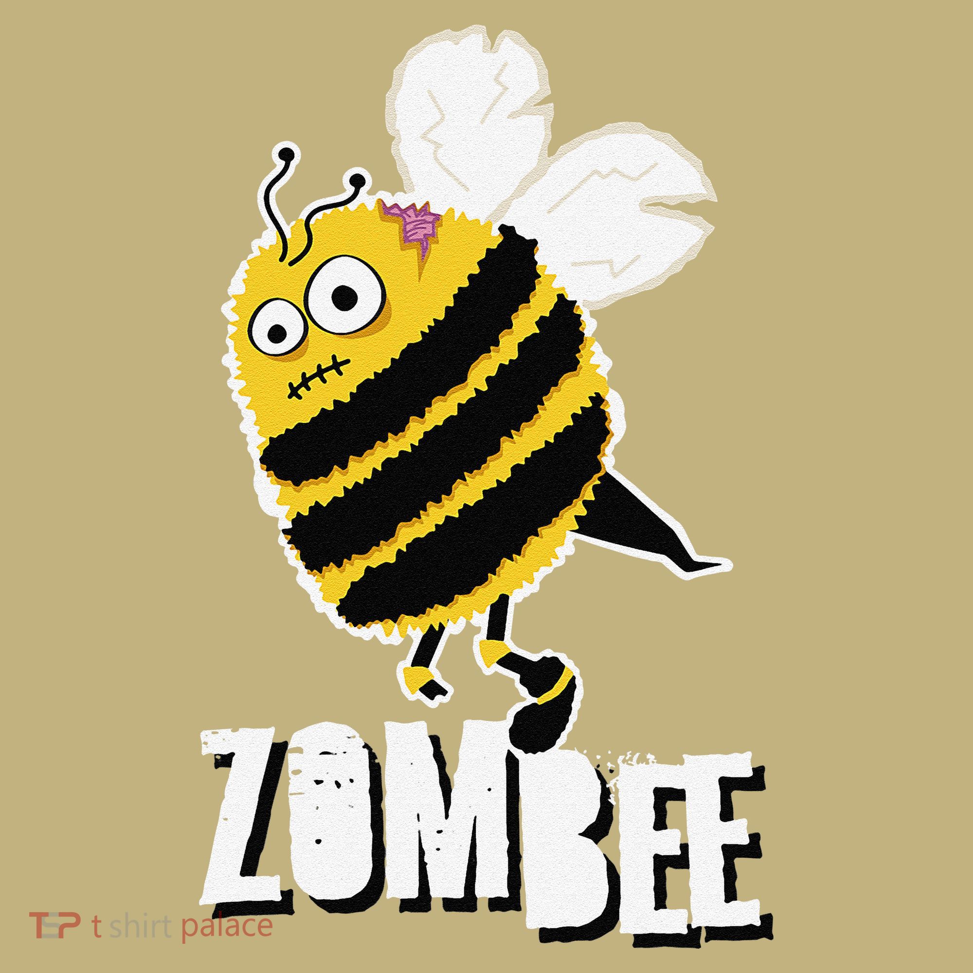 Funny Zombee Bee Zombie Halloween Bumblebee Brain Spooky Pun T-Shirt