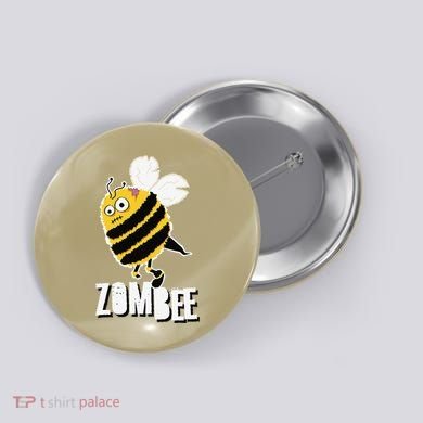 Funny Zombee Bee Zombie Halloween Bumblebee Brain Spooky Pun Button