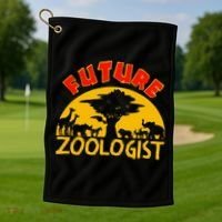 Future Zoologist Cute Zoology Students Funny Zoo Keeper Gift Golf Towel thumb 1