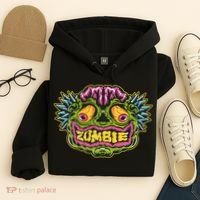Funny Zombie Face Halloween Hoodie thumb 4