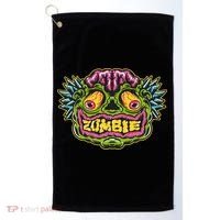 Funny Zombie Face Halloween Golf Towel thumb 0