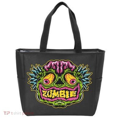 Funny Zombie Face Halloween Tote Bag