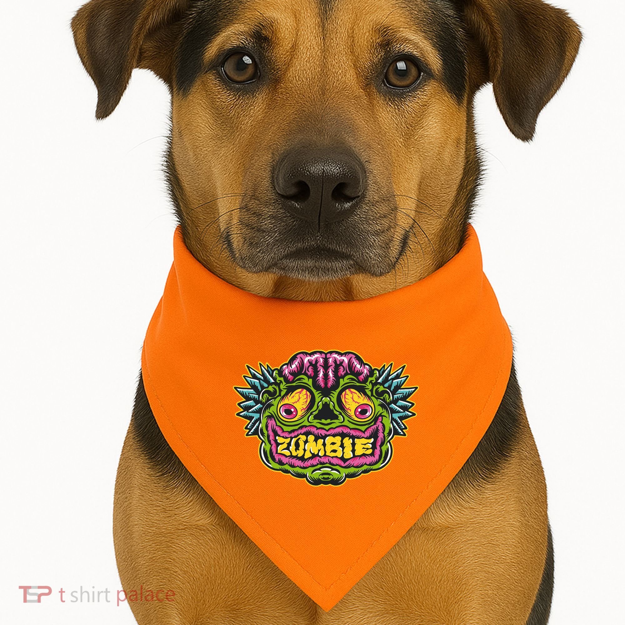 Funny Zombie Face Halloween USA-Made Doggie Bandana