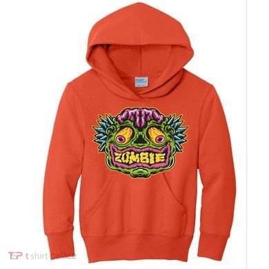 Funny Zombie Face Halloween Kids Hoodie