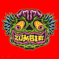 Funny Zombie Face Halloween Santa Hat thumb 1