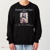Funny Zombie Jesus Day He Has Risen Sarcastic Easter Women's Sweatshirt thumb 0