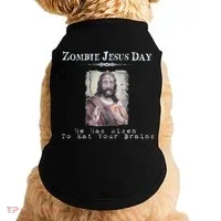 Funny Zombie Jesus Day He Has Risen Sarcastic Easter Doggie Tank thumb 0