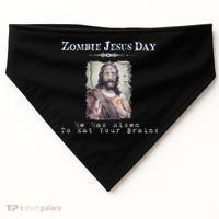 Funny Zombie Jesus Day He Has Risen Sarcastic Easter USA-Made Doggie Bandana thumb 0