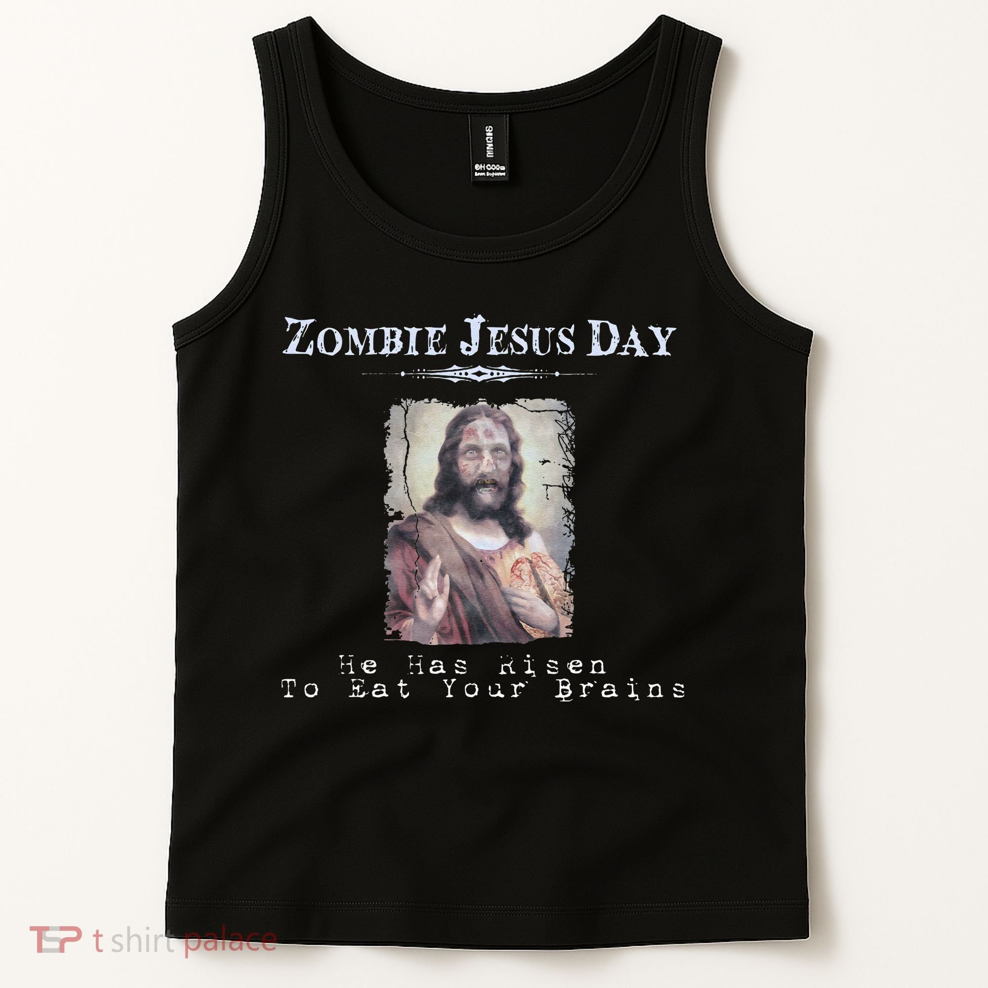 Funny Zombie Jesus Day He Has Risen Sarcastic Easter Tank Top