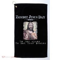 Funny Zombie Jesus Day He Has Risen Sarcastic Easter Golf Towel thumb 0