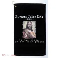 Funny Zombie Jesus Day He Has Risen Sarcastic Easter Golf Towel thumb 0