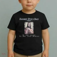 Funny Zombie Jesus Day He Has Risen Sarcastic Easter Toddler T-Shirt thumb 2