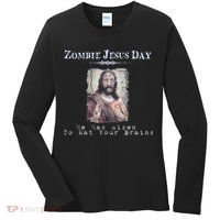 Funny Zombie Jesus Day He Has Risen Sarcastic Easter Women's Long Sleeve Shirt thumb 0