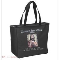 Funny Zombie Jesus Day He Has Risen Sarcastic Easter Tote Bag thumb 2