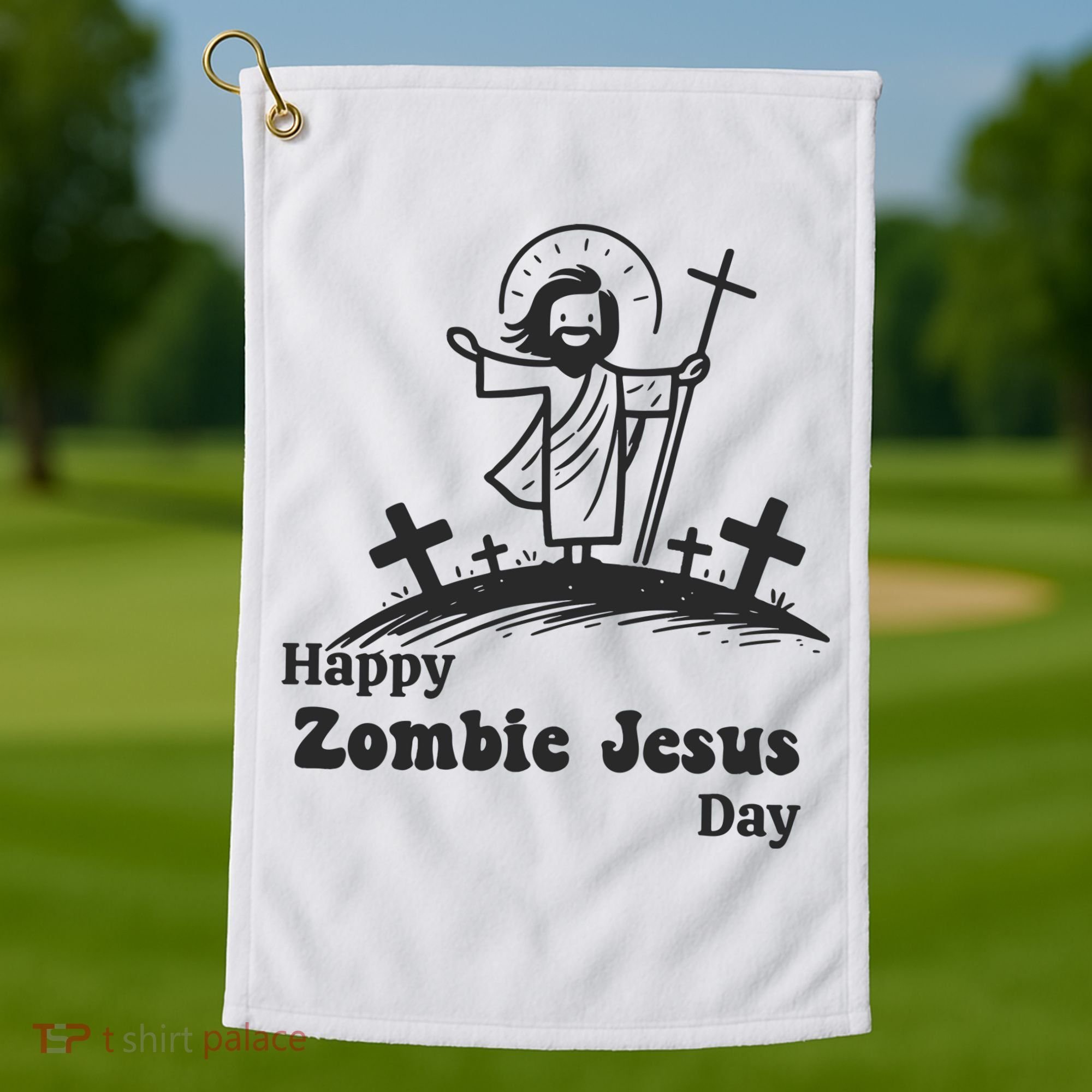 Funny Zombie Jesus Golf Towel