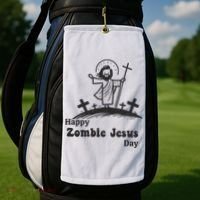 Funny Zombie Jesus Golf Towel thumb 2