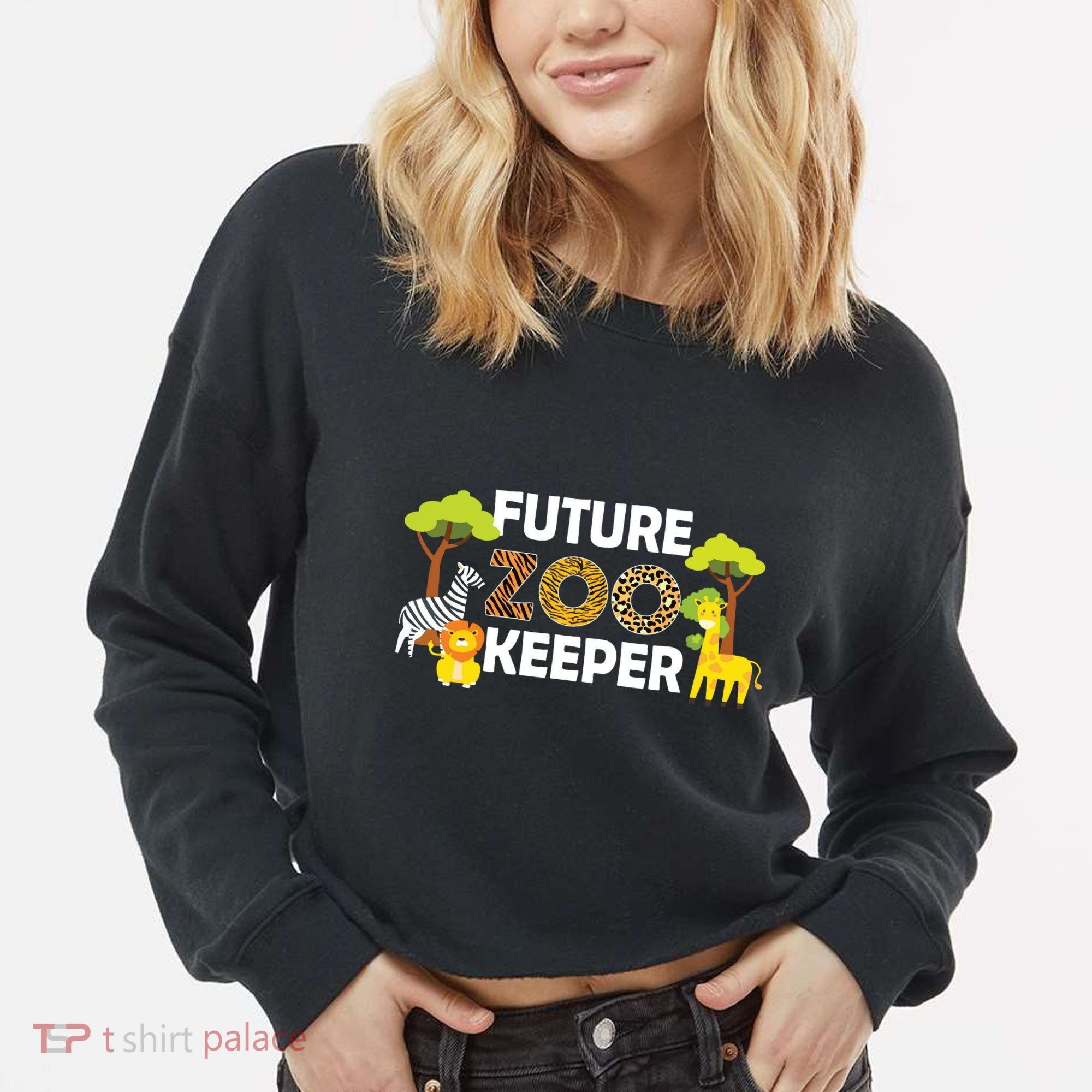 Future Zoo Keeper Safari Trip Zoo Keeper Adventure Wildlife Cropped Pullover Crew