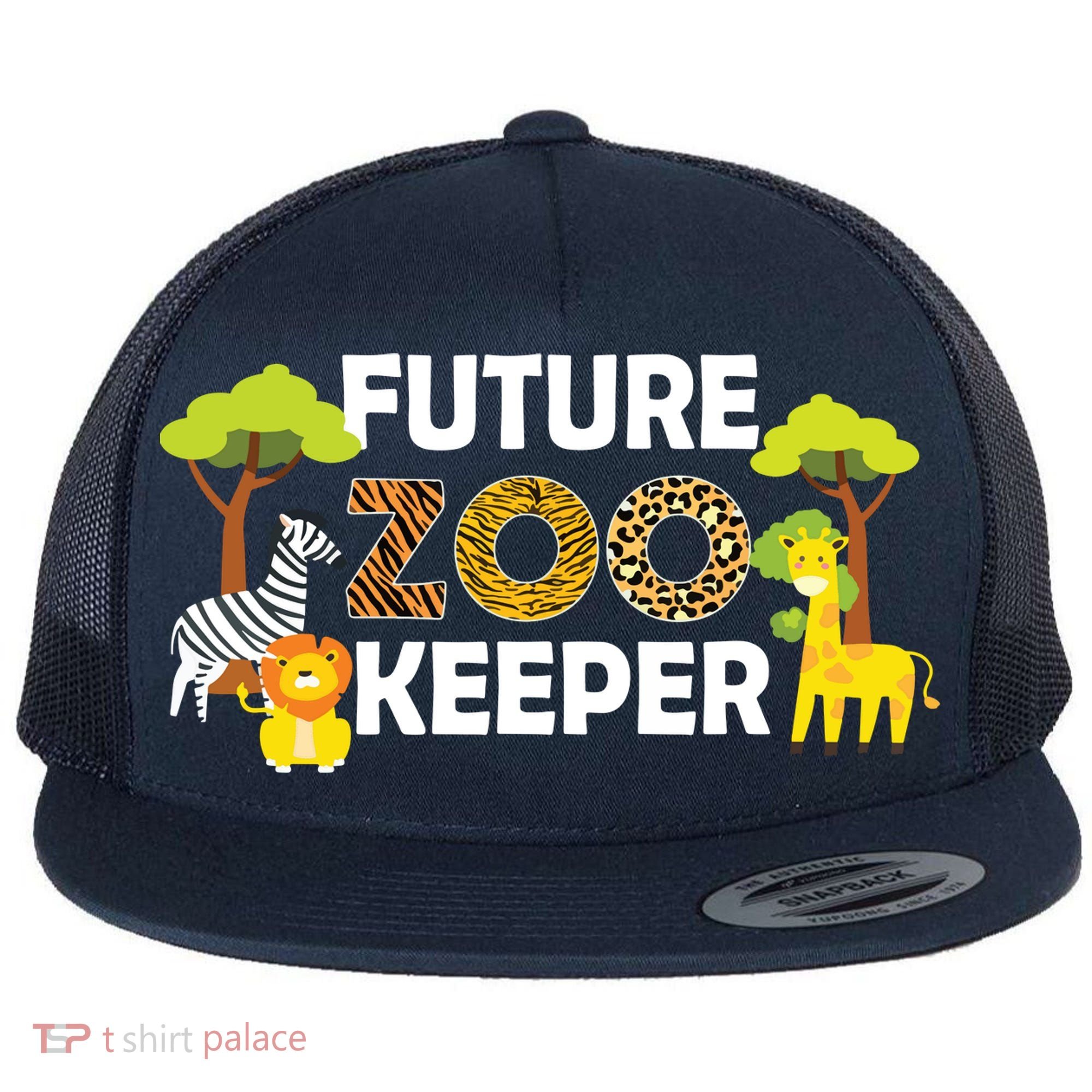 Future Zoo Keeper Safari Trip Zoo Keeper Adventure Wildlife Flat Bill Trucker Hat