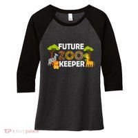 Future Zoo Keeper Safari Trip Zoo Keeper Adventure Wildlife Women's Tri-Blend 3/4-Sleeve Raglan Shirt thumb 0