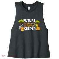 Future Zoo Keeper Safari Trip Zoo Keeper Adventure Wildlife Women's Racerback Cropped Tank thumb 0
