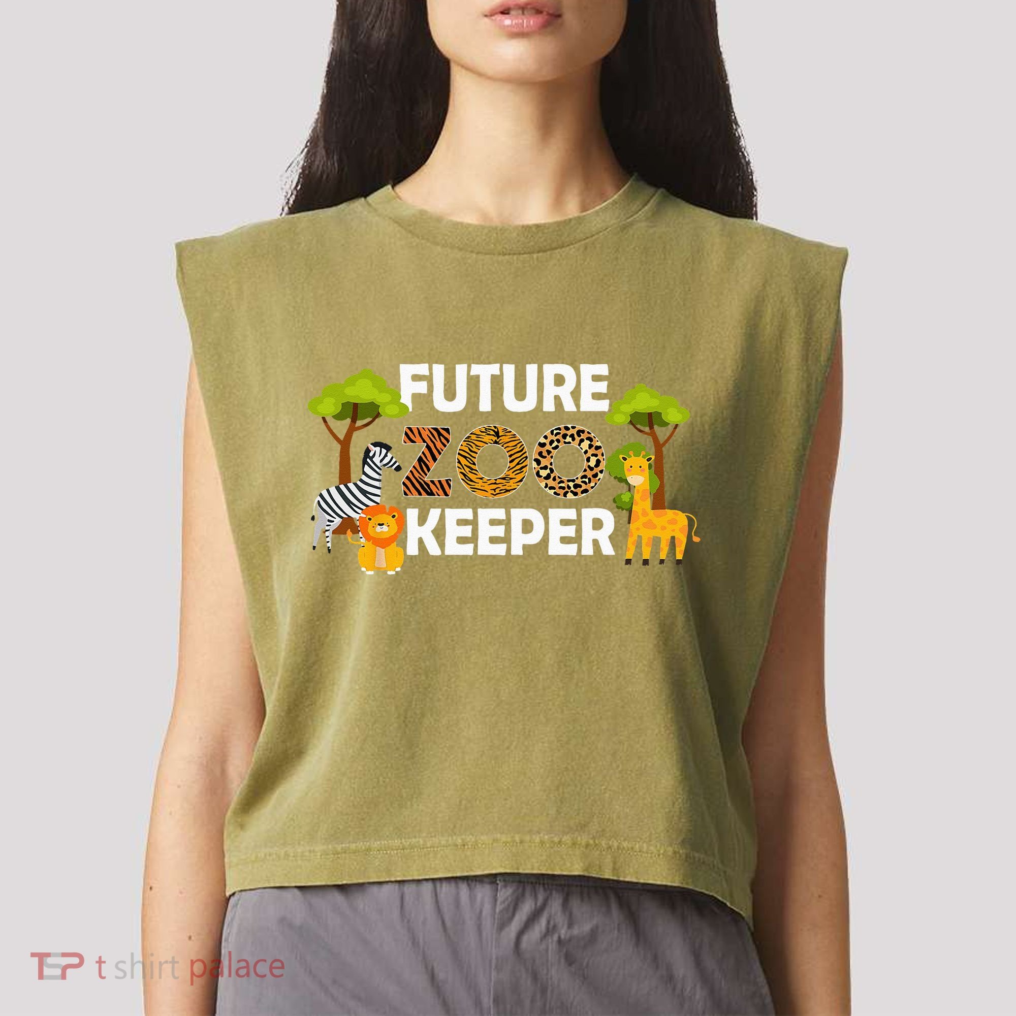 Future Zoo Keeper Safari Trip Zoo Keeper Adventure Wildlife Garment-Dyed Women's Muscle Tee