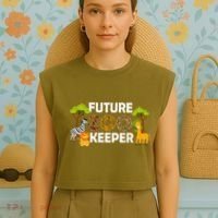 Future Zoo Keeper Safari Trip Zoo Keeper Adventure Wildlife Garment-Dyed Women's Muscle Tee thumb 4