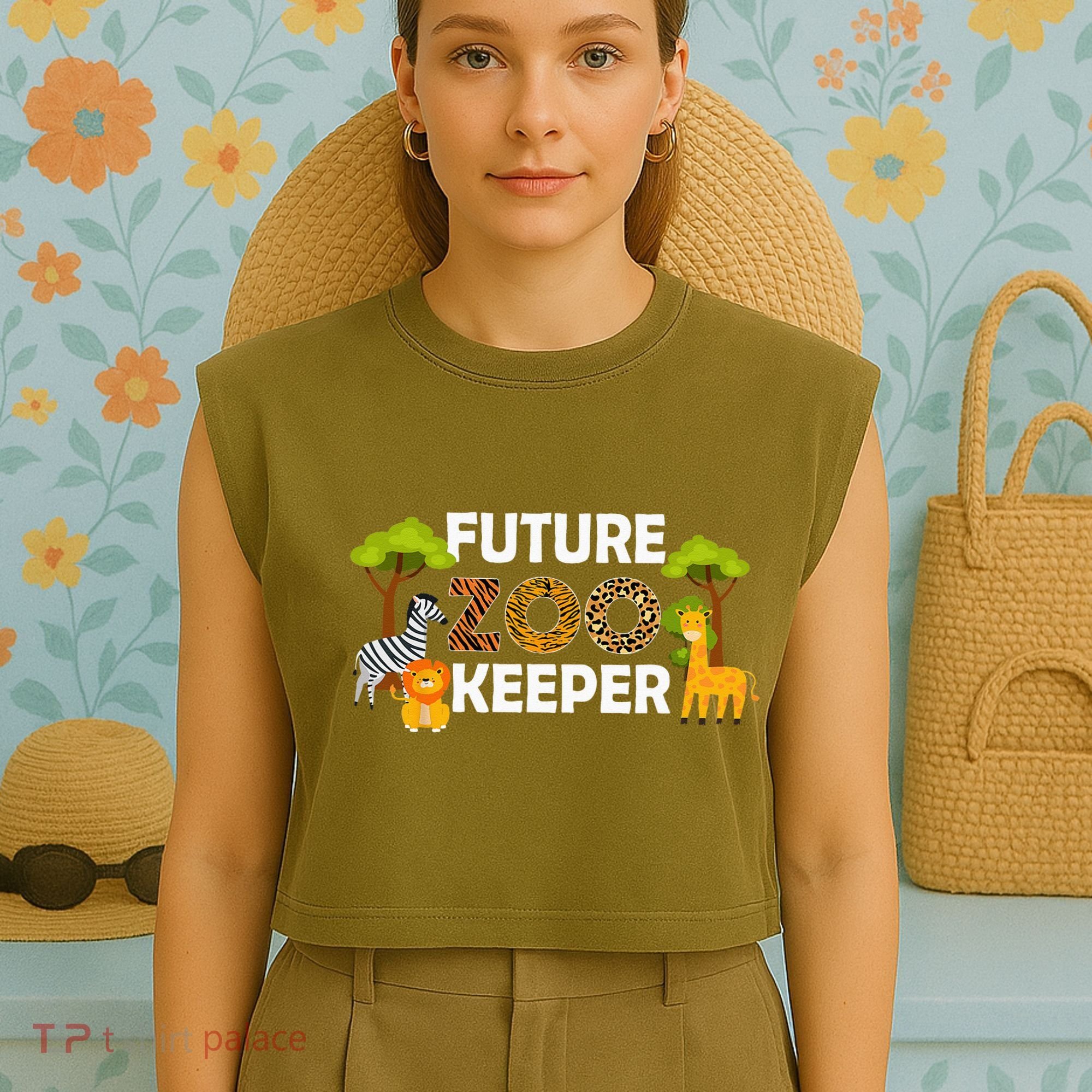Future Zoo Keeper Safari Trip Zoo Keeper Adventure Wildlife Garment-Dyed Women's Muscle Tee