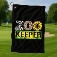 Funny Zoo Keeper Apparel Gifts Golf Towel thumb 1