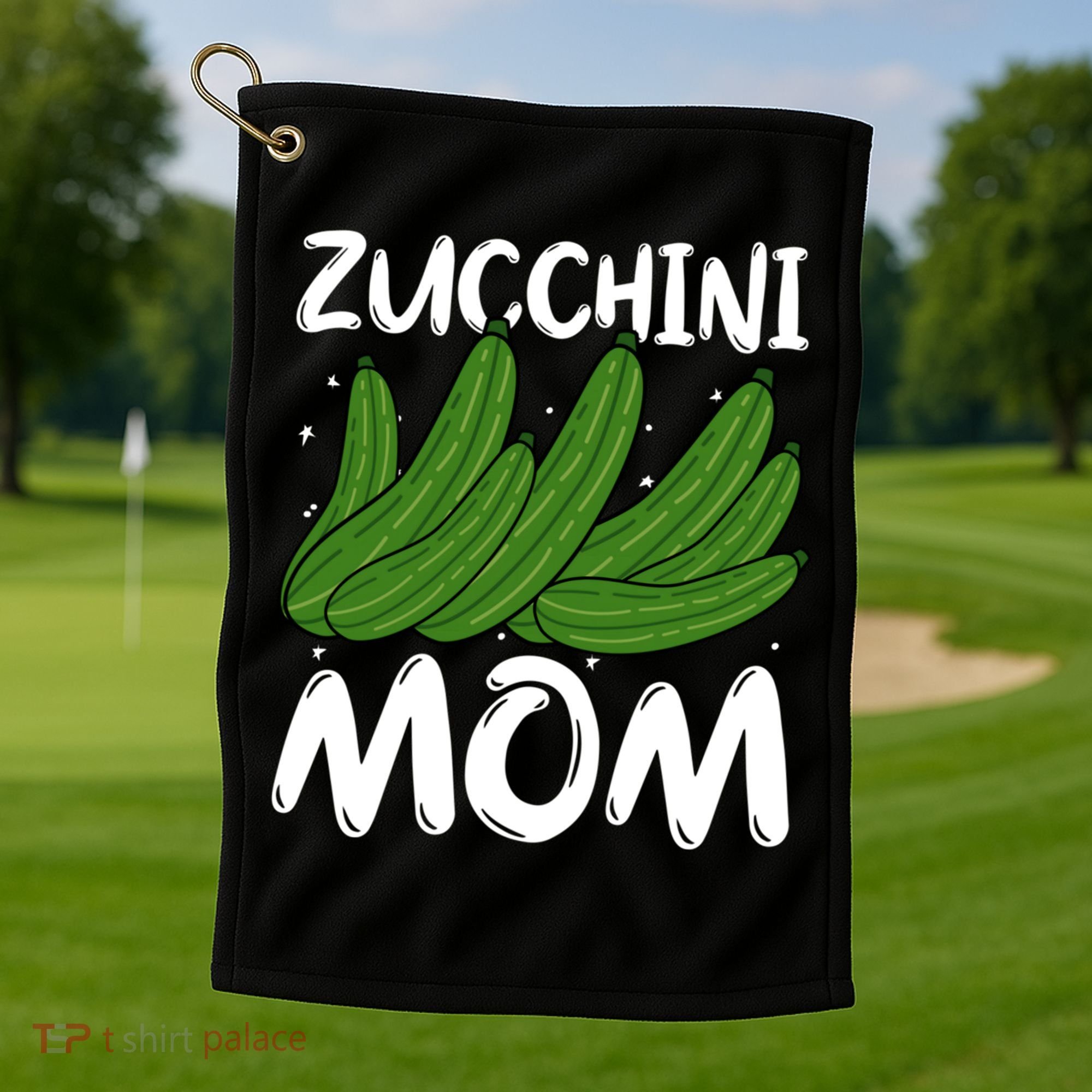 Funny Zucchini Mom Vegetable Mothers' Day Gardener Lover Gift Golf Towel