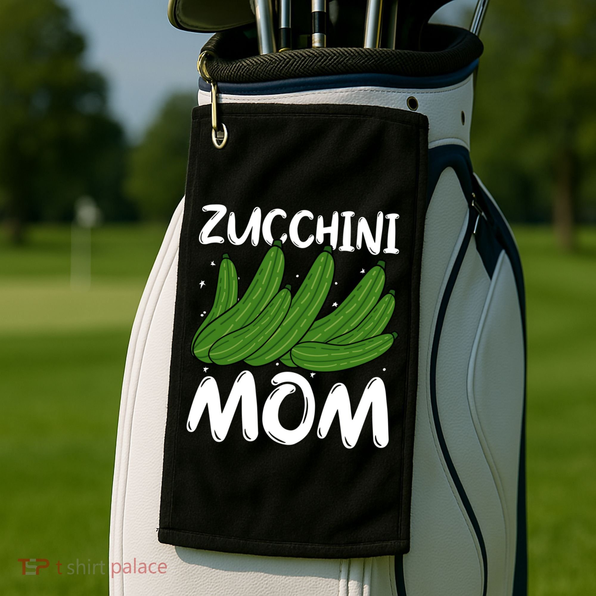 Funny Zucchini Mom Vegetable Mothers' Day Gardener Lover Gift Golf Towel