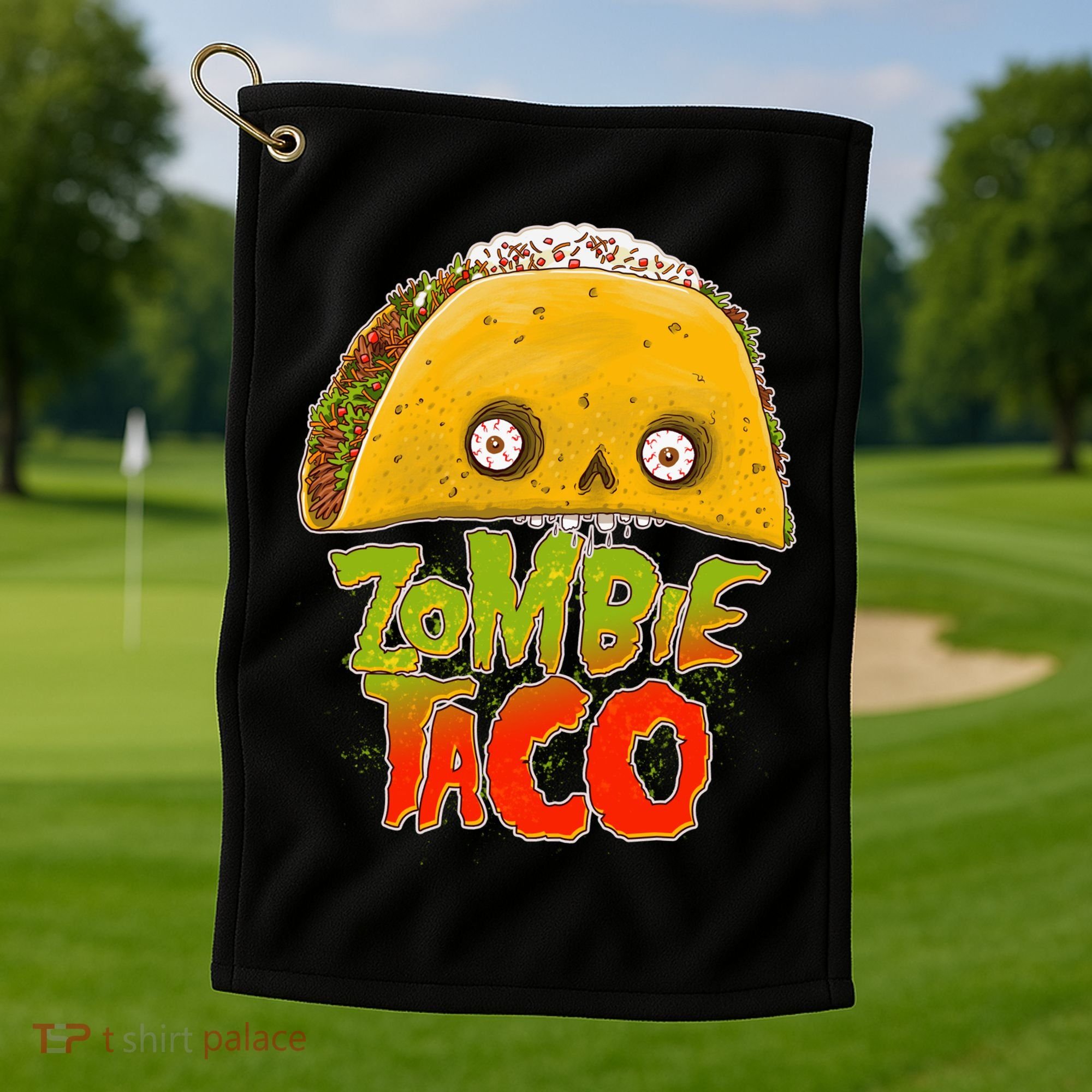 Funny Zombie Taco Golf Towel