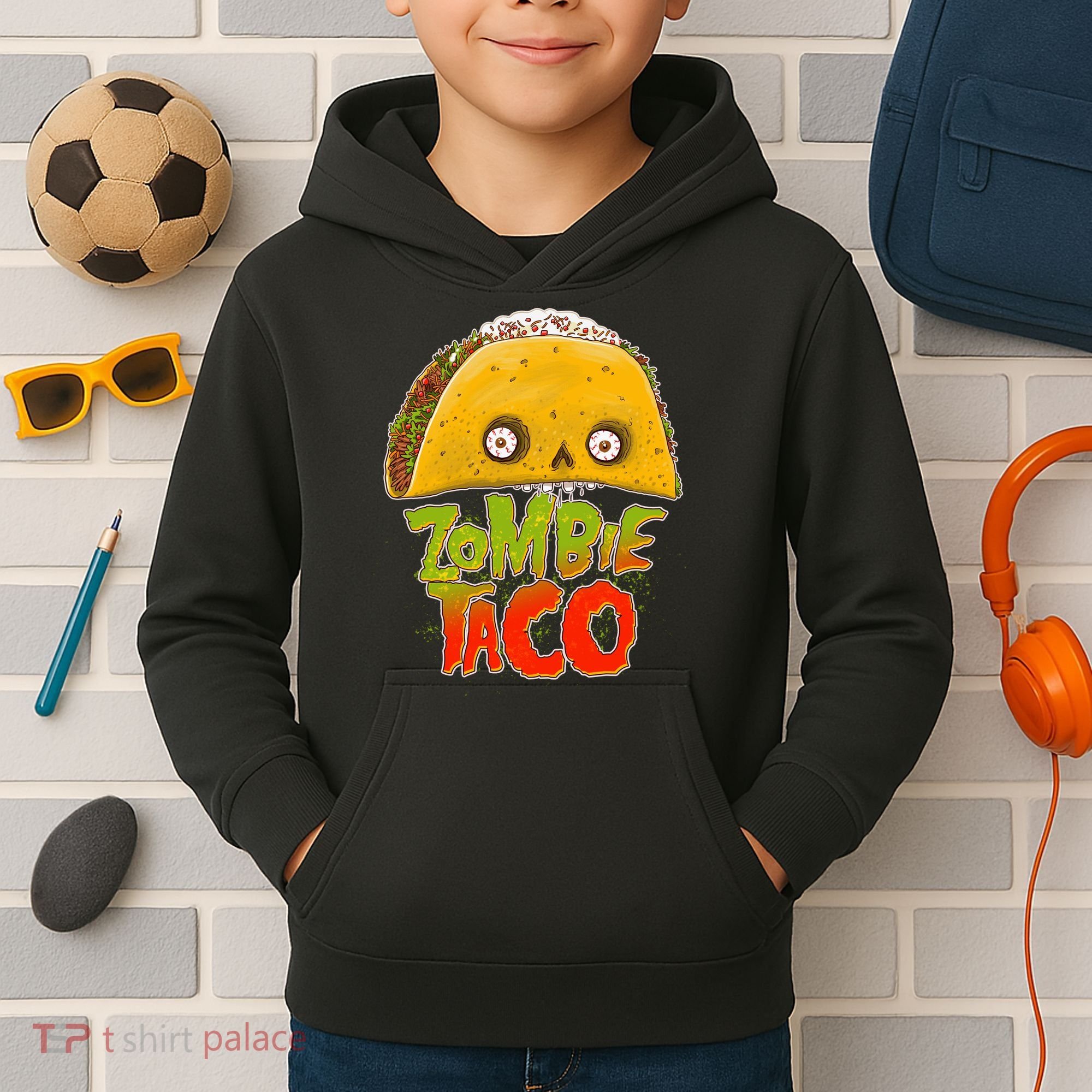 Funny Zombie Taco Kids Hoodie