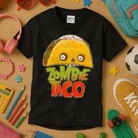 Funny Zombie Taco Kids T-Shirt thumb 3