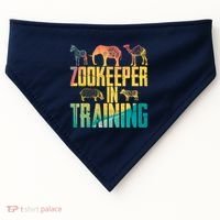 Funny Zookeepping Zookeeper Job Keeping Gift Zoo Keeper In Training USA-Made Doggie Bandana thumb 0