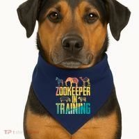 Funny Zookeepping Zookeeper Job Keeping Gift Zoo Keeper In Training USA-Made Doggie Bandana thumb 1