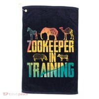 Funny Zookeepping Zookeeper Job Keeping Gift Zoo Keeper In Training Golf Towel thumb 0